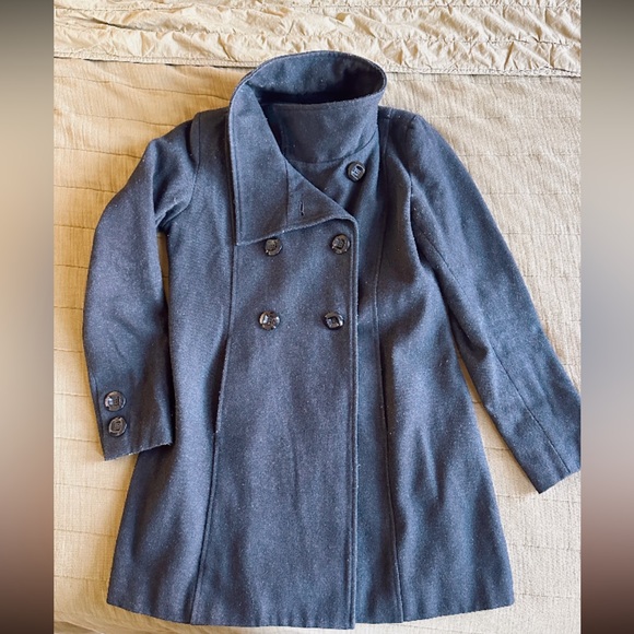 VERY VERY Wool and Cashmere Gray Coat Small - Picture 3 of 8